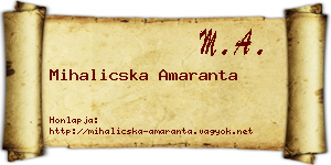 Mihalicska Amaranta névjegykártya